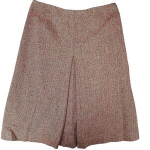 Elegant Brown Herringbone Skirt